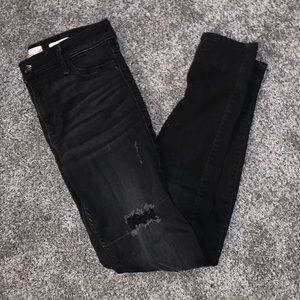 Hollister black ripped skinny jeans